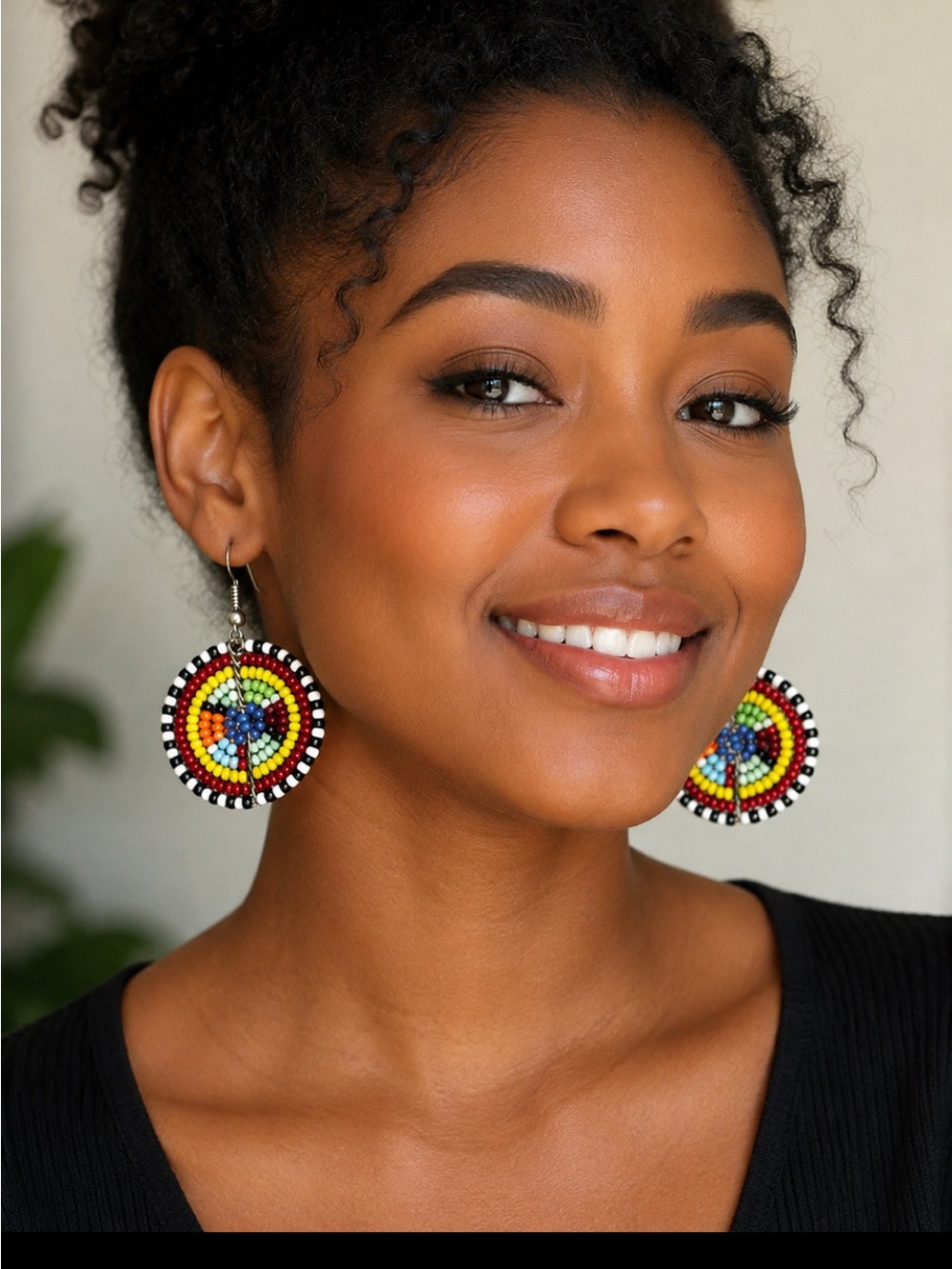 Vibrant Multicolor Handcrafted Maasai Beaded Earrings